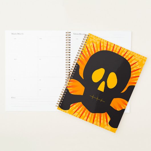 Bold Skull and Crossbones with Orange Burst