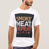 Bold Smoke Meat Repeat Typography Tshirt (Devant)