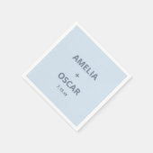 Bold Soft Blue Modern Wedding Names Date Custom Servet (Hoek)