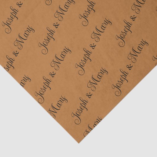 Bold Sophisticated Copper & Black Script Wedding Tissuepapier (Detail)