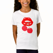Bold & speelse rode lippen T-shirt voor meisjes