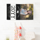 Bold Sporty Black en White Photo Afstuderen Spandoek (Insitu)