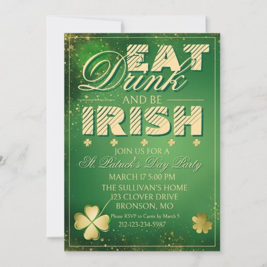 Bold St. Patrick’s Day Invitation (Devant)