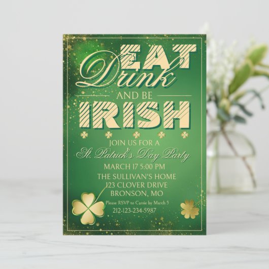 Bold St. Patrick’s Day Invitation (Debout devant)