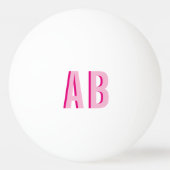 Bold Stacked Pink 2 Letter Monogram Pingpongballen (Voorkant)