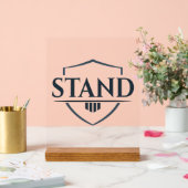 Bold “STAND” Inspirational Christian Acryl Bord (Huwelijk)