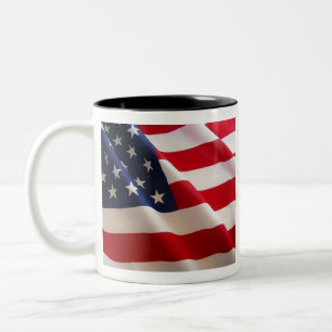 Bold Stars and Stripes - Amerikaanse vlag Tweekleurige Koffiemok