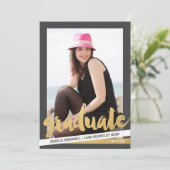 Bold Stripes Foto Afstuderen Aankondiging (Staand voorkant)