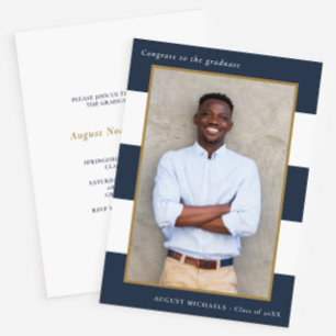 Bold Stripes Fotogradatie Uitnodiging