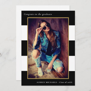 Bold Stripes Fotogradatie Uitnodiging