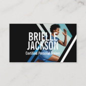 Bold Strong Modern Personal Trainer Fitness Photo Visitekaartje (Voorkant)