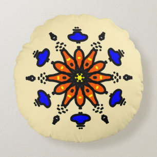 Bold Sun Mandala Rond Kussen