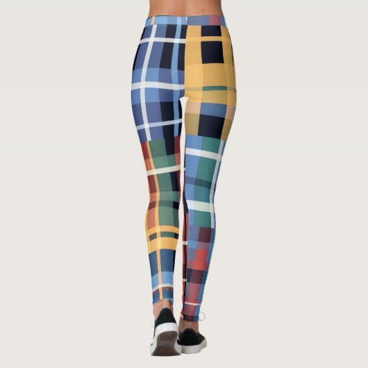 Bold Tartan Mash-Up Pattern Leggings (Achterkant)