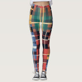 Bold Tartan Mash-Up Pattern Leggings (Voorkant)