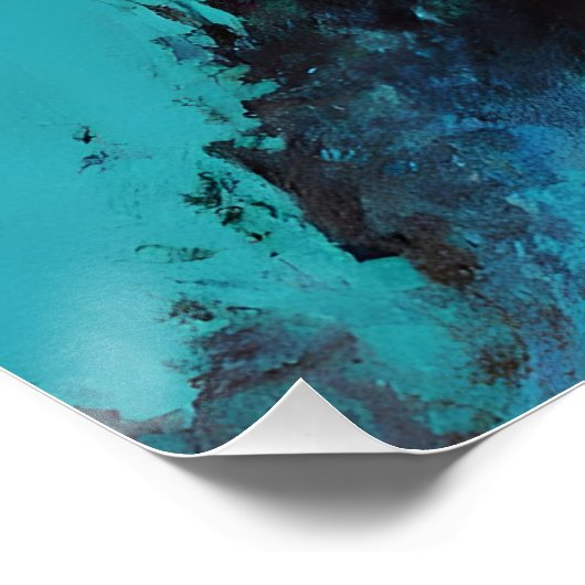 Bold Teal Blue Abstract Energy Flow Perfect Poster (Hoek)