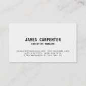 Bold Text Black White — uniek, modern, professione Visitekaartje (Voorkant)