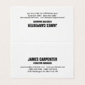 Bold Text Black White — uniek, modern, professione Visitekaartjes (Buitenkant ongevouwen)