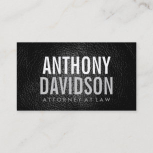 Bold Text Leather Modern Attorney Visitekaartje