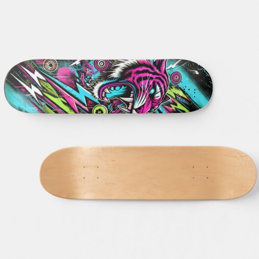 Bold Tiger Street Art Skateboard Deck – Levendig (Horizontaal)
