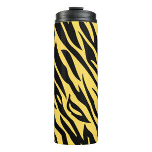 Bold Tiger Stripe Patroon Reismok – Wild Geel Thermosbeker
