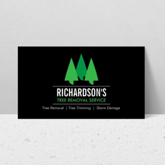 Bold Tree-service Logo Groen/zwart Visitekaartje