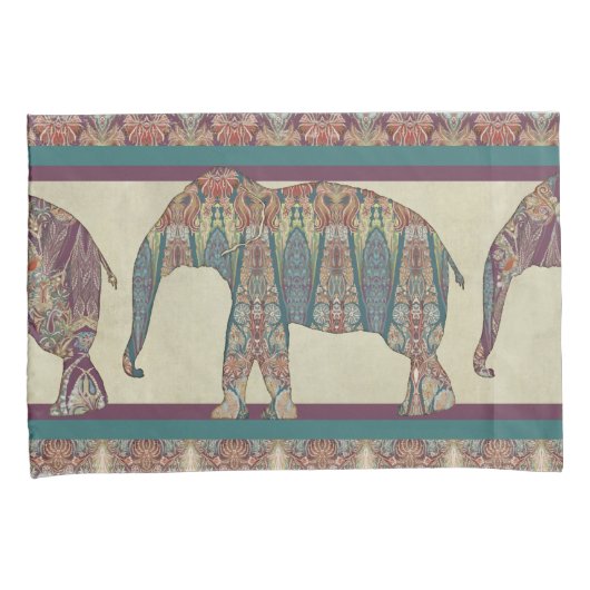 Bold Trendy Slaapkamer Kashmir Paisley Elephant Ar Kussensloop (Voorkant-Rechts)