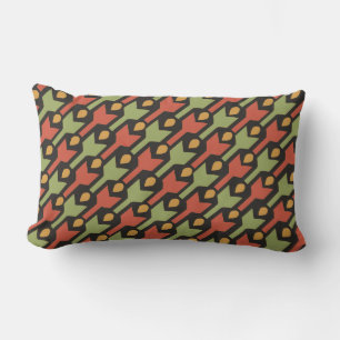 Bold Tribal Egyptisch Red Green Arrow Pattern Kussen