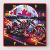 Bold trike bij Twilight Waterside Vierkante Klok (Voorkant)