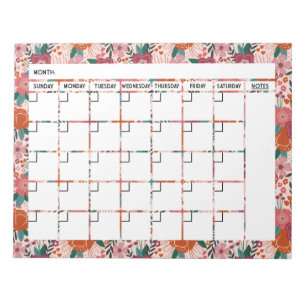 Bold Tropical Flower Calendar Notitieblok