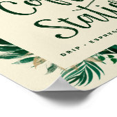 Bold Tropical Leaves Coffee Station Wedding Sign Poster (Hoek)