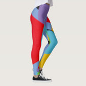 Bold Turquoise Purple Pattern Leggings (Droite)