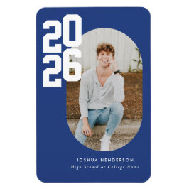 Bold Type Blue Graduation Flexible Photo Magnet Magneet