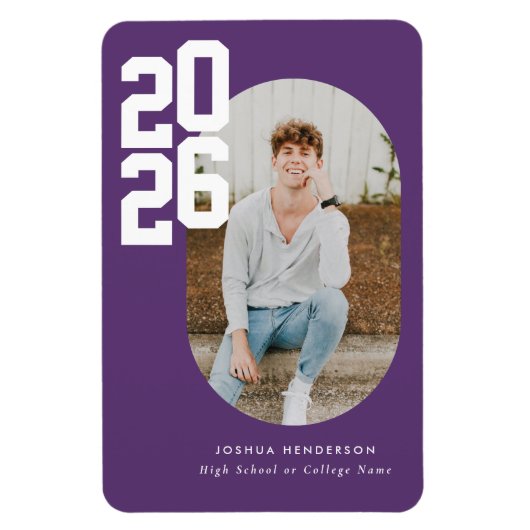Bold Type Purple Graduation Flexible Photo Magnet (Vertical)
