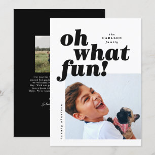 Bold Typografie Colorblock Photo-kerstkaart Kaart