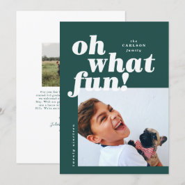 Bold Typografie Colorblock Photo-kerstkaart Kaart