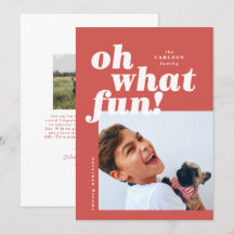 Bold Typografie Colorblock Photo-kerstkaart