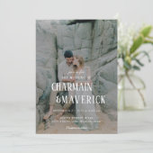 Bold Typografie Foto QR code Weddenschap Kaart (Staand voorkant)