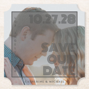 Bold Typografie Moderne Eenvoudige Minimale Foto Kartonnen Onderzetters