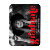 Bold Typografie Red Photo Afstuderen Magneet (Verticaal)