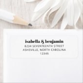 Bold Typografie Simple White Modern Wedding Etiket (Insitu)