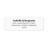 Bold Typografie Simple White Modern Wedding Etiket (Voorkant)