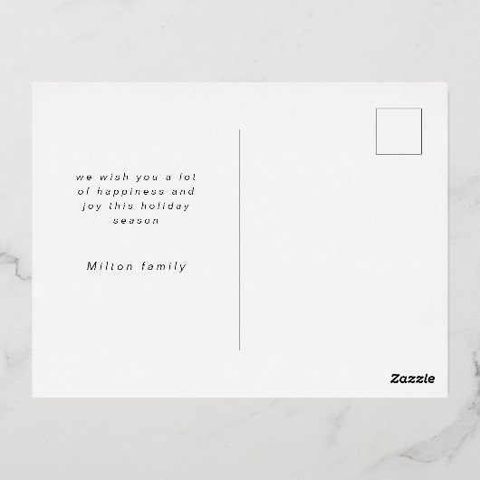 bold typographie script photo joyeuse carte de vac (Verso)