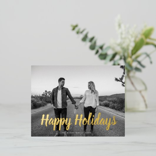 bold typographie script photo joyeuse carte de vac (Debout devant)