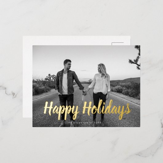 bold typographie script photo joyeuse carte de vac (Recto/Verso)