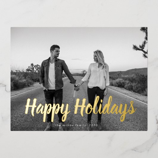 bold typographie script photo joyeuse carte de vac (Recto)