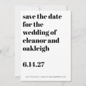 Bold Typography Black and White Modern Wedding Save The Date (Voorkant)