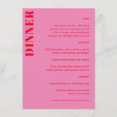 Bold Typography Bright Pink and Red Simple Wedding Menu (Voorkant)