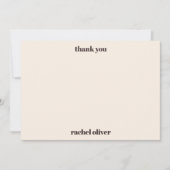 Bold Typography Brown Cream Cute Bat Mitzvah Name Bedankkaart (Voorkant)