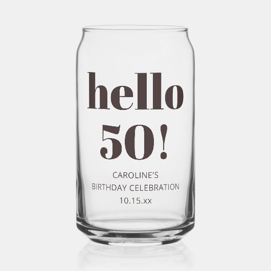 Bold Typography Brown Modern 50th Birthday Favor (Recto)