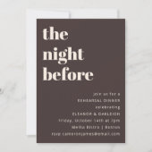 Bold Typography Brown Modern Chic Rehearsal Dinner Kaart (Voorkant)